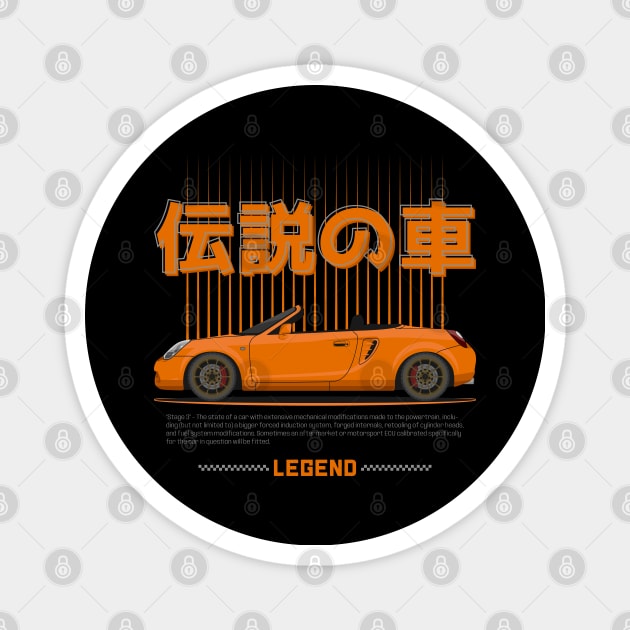 Tuner Orange MK3 MR 2 JDM Magnet by GoldenTuners